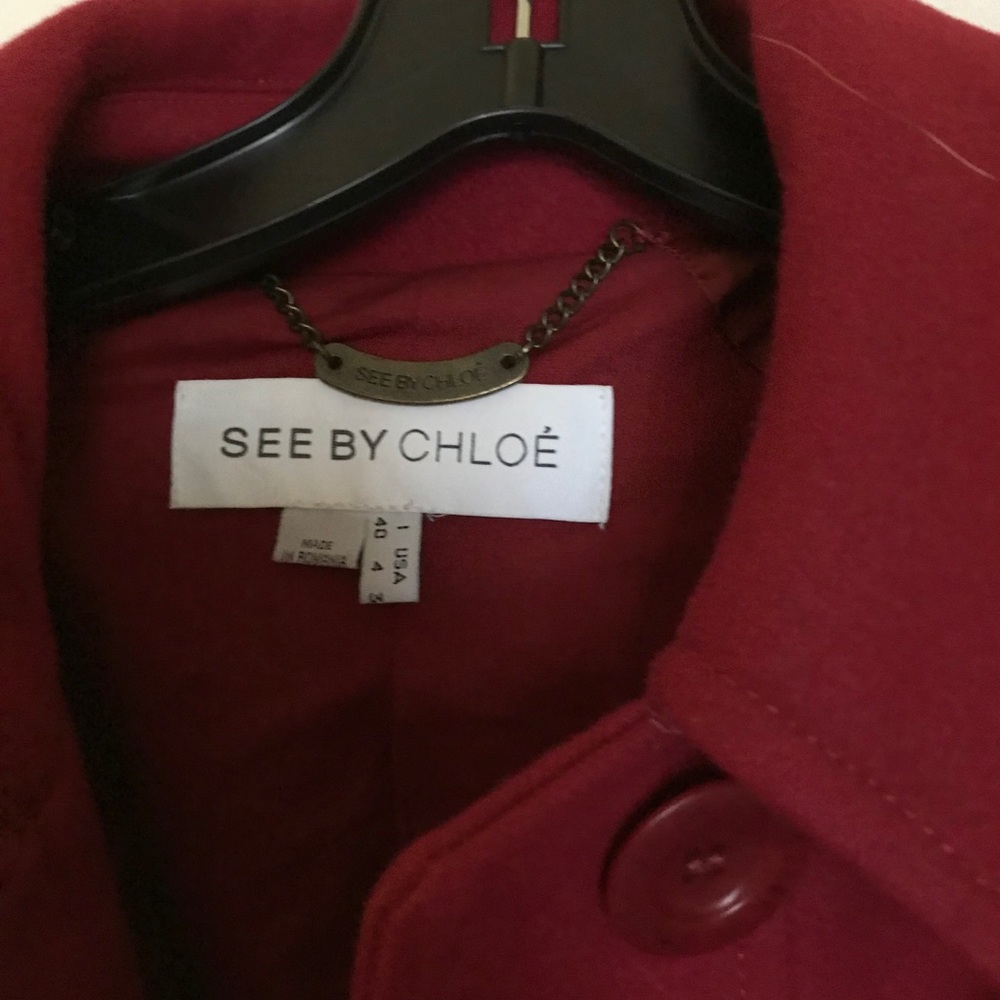 Red long coat - Picture 2 of 8